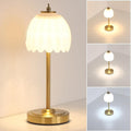 Tulip Table Lamp with 5000mAh Battery & Touch Control, Small Cordless Table by Shenmoyl