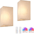 Adhesive Battery Operated Wall Sconce Set of 2, 5000 mAh Battery Rechargeable by Shenmoyl
