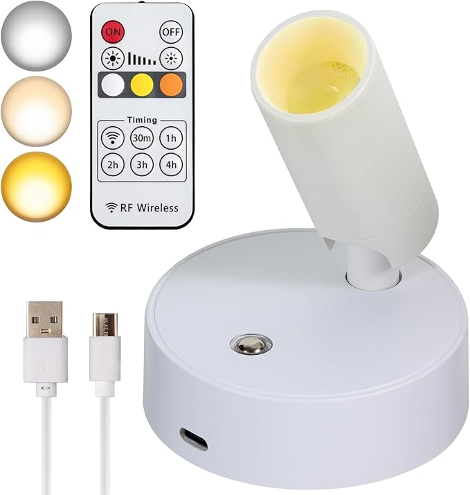 LED Wireless Spotlights with Remote Up Lights Indoor Dimmable Picture Light by VIGMOJ
