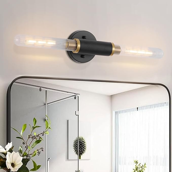 Modern Wall Sconces 24" Knurled Texture Cylinder Bathroom Vanity Lights Fixtures - Image 2