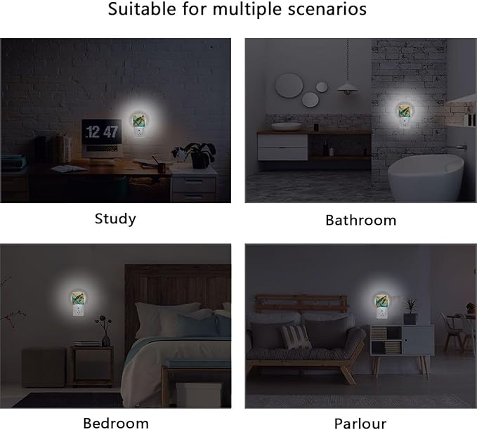 Sea Turtle Night Light Ocean Themed Plug in LED Nightlight Light Sensor Dusk to - Image 6