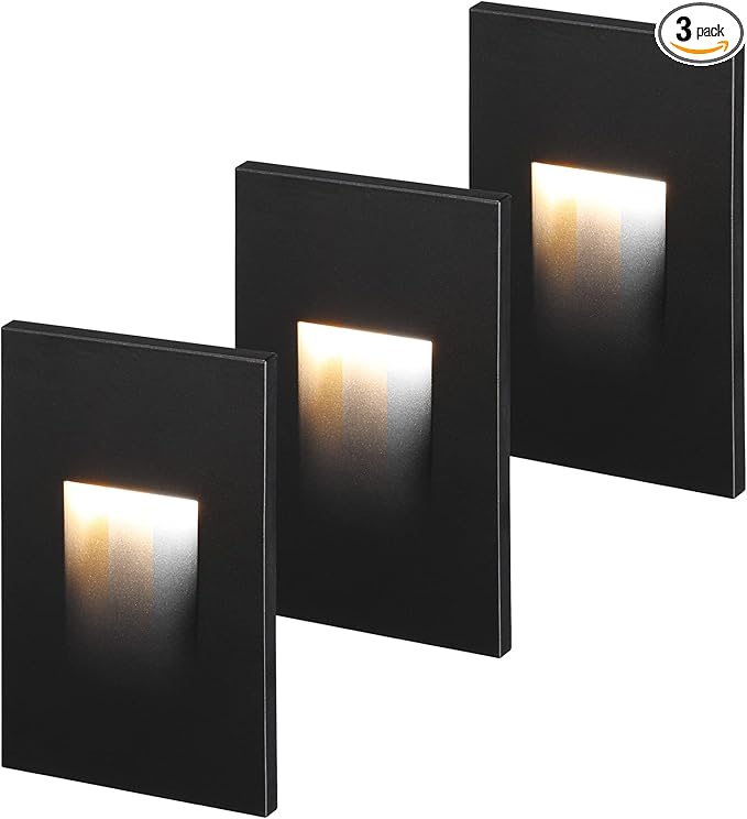 LEONLITE Black 5CCT 120V LED Step Lights, 3.5W 150LM 5%-100% Dimmable by LEONLITE