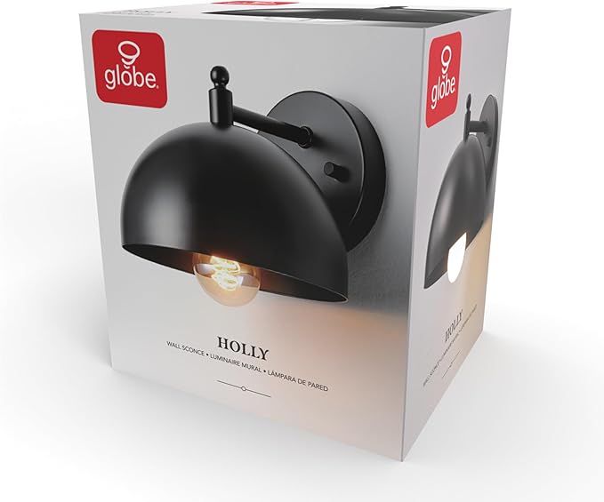 GLOBE Electric 65000047 1-Light Wall Sconce, Matte Black, Wall Lights - Image 9