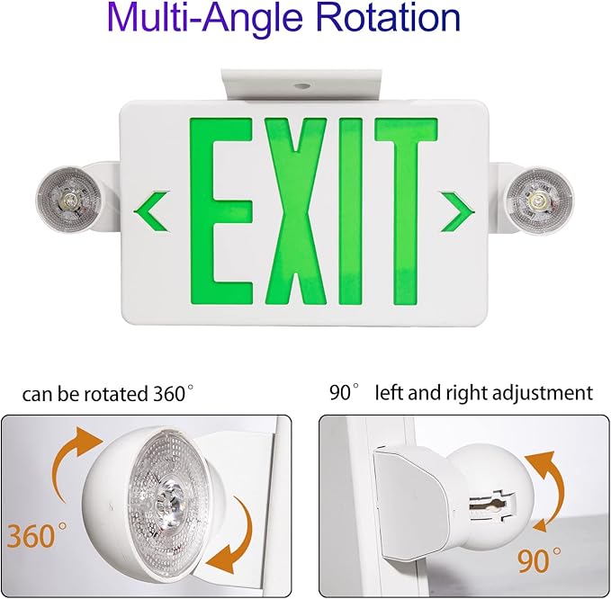CM MZY Exit Sign with Emergency Light, Exit Signs with Battery Backup, Combo - Image 3