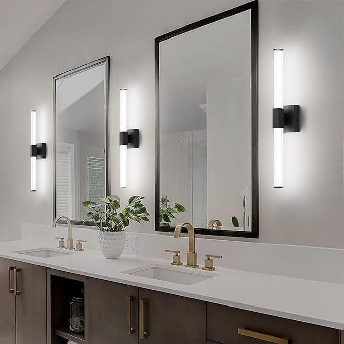 Ralbay 24inch Black Bathroom Vanity Light Bar 22W Modern LED Vanity Lights - Image 2