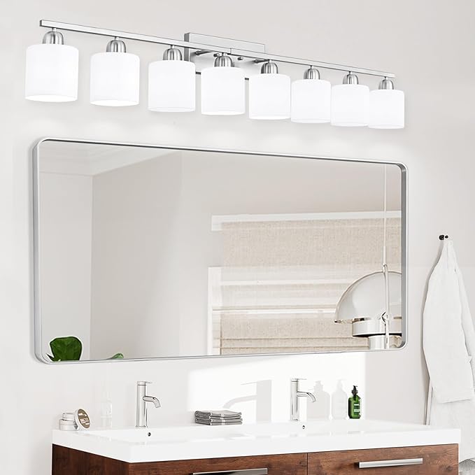 Brushed Nickel Light Fixture Bathroom - Image 7