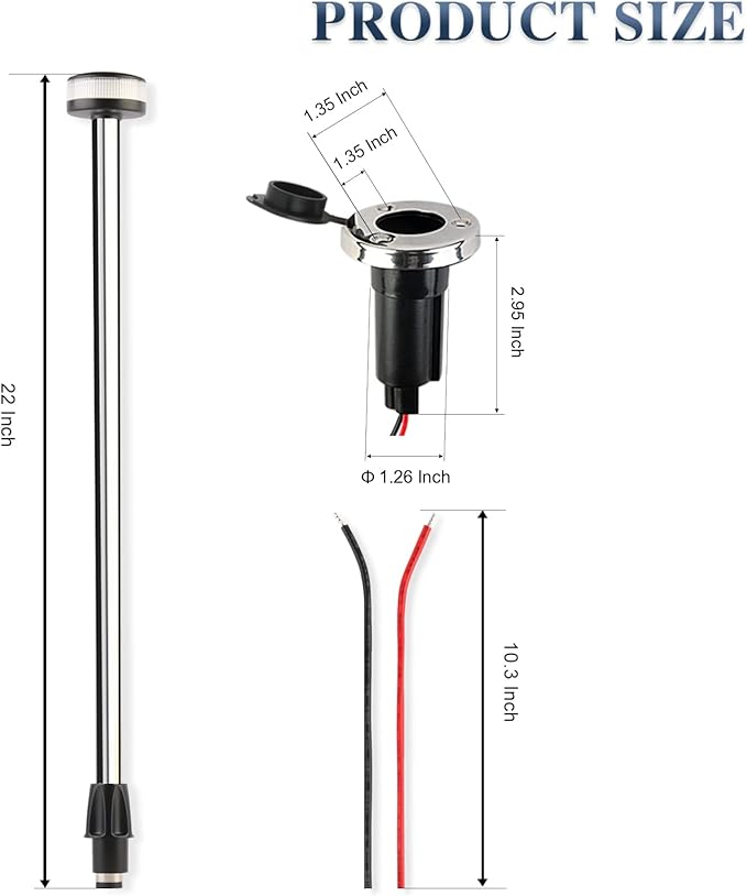 Stern Light Boat Anchor Light Marine Navigation lights All Round White LED USCG - Image 6