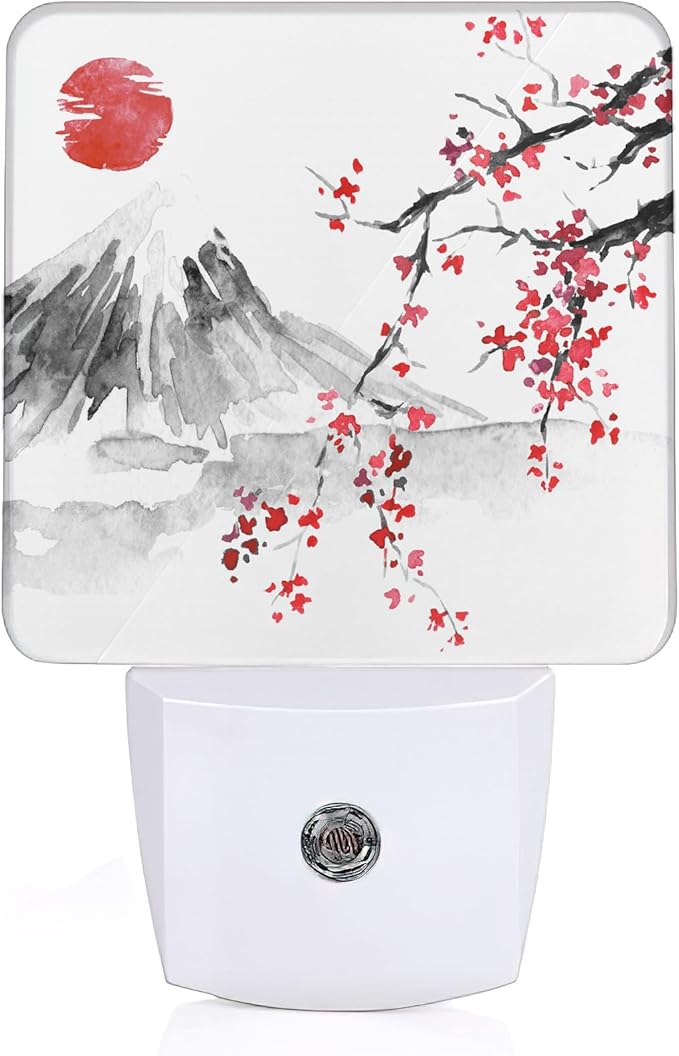 Japanese Mount Fuji Cherry Blossoms Night Light, Japanese Night Light Plug into by ZTHLL