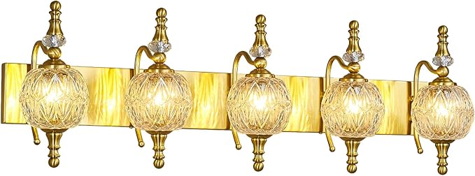 Modern Crystal Bathroom Vanity Lights Fixtures Over Mirror Gold Vintage - Image 8