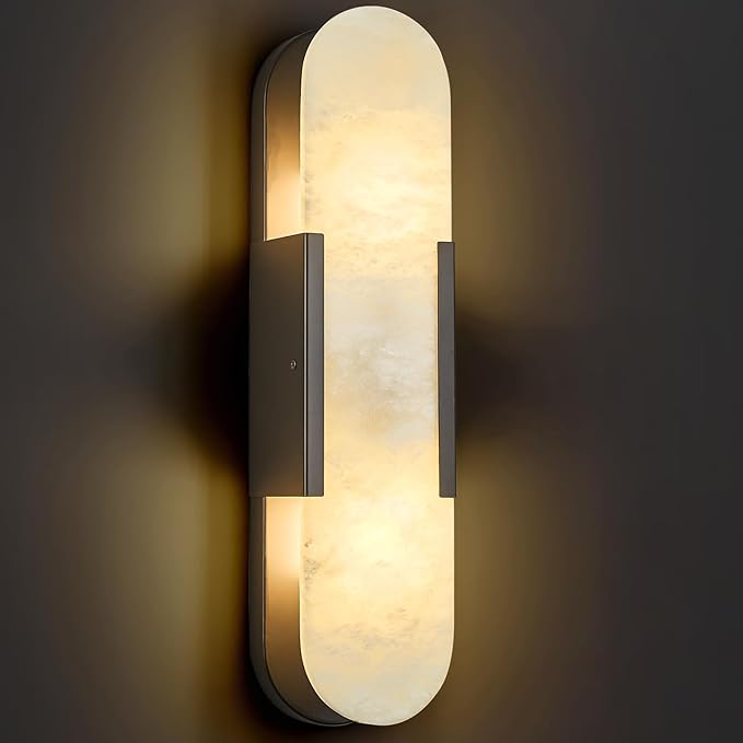 Alabaster Wall Sconce, Modern Natural Marble Wall Sconces by Unknown
