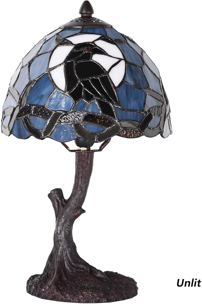 Bieye L12010 Raven Sitting on Bare Tree Branch in Full Moon Night Tiffany Style - Image 2