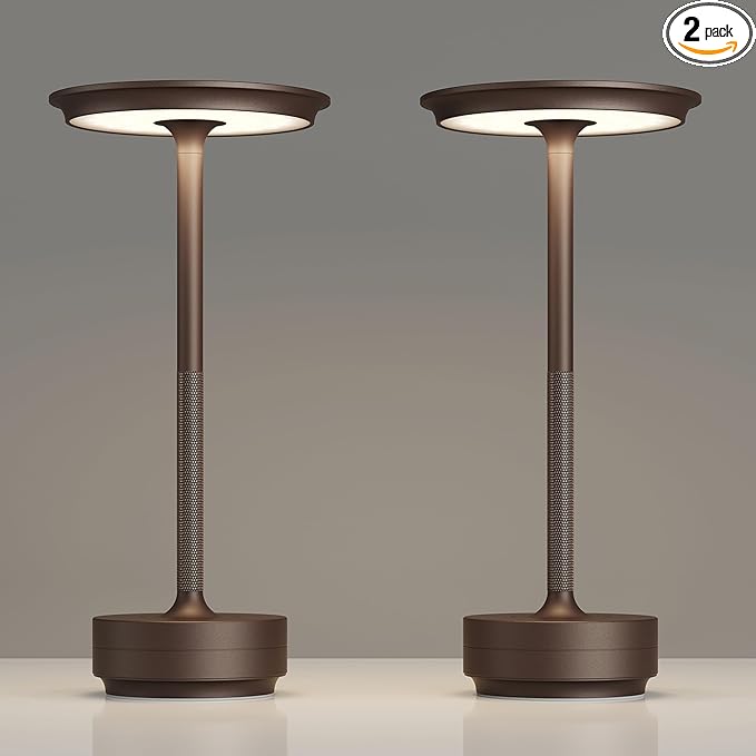 2 Pack Rechargeable Table Lamps Cordless, Portable 5000mAh Outdoor Table Light by TBBGALEDCordlessTableLamps