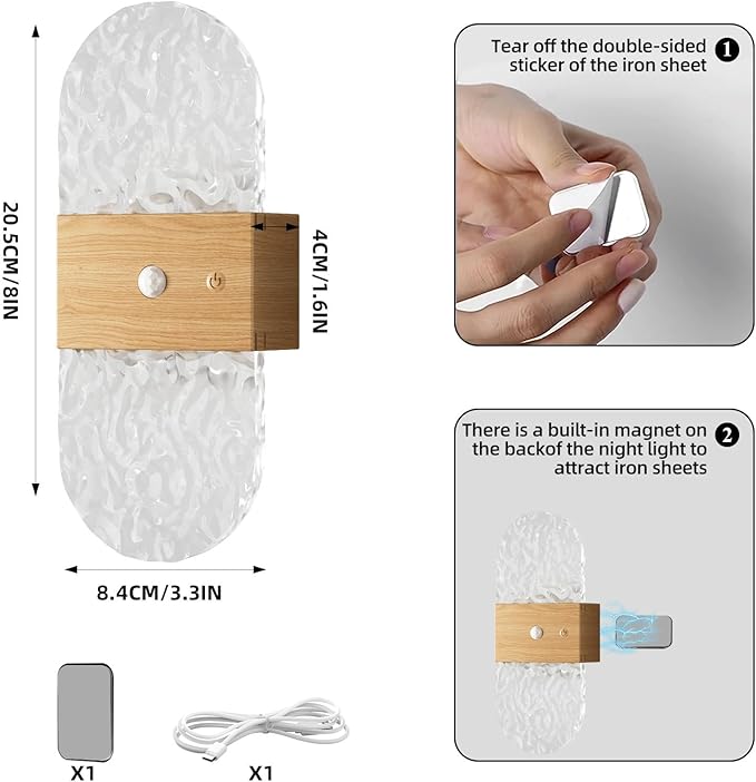 Magnetic Wall lamp Without Wiring, USB Charging Modell, Human-Sensing Ambient - Image 2