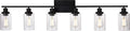 MELUCEE Black Vanity Light Fixture 6-Light Industrial Metal Wall Sconce by MELUCEE