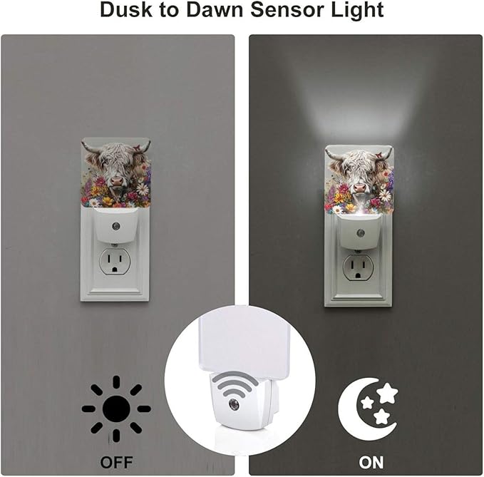 Led Night Light, Highland Cow Decorative Plug in Nightlights, - Image 3