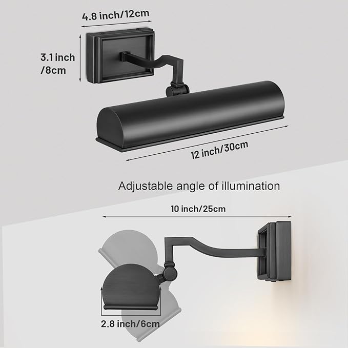 Picture Light 12" Black Picture Lights - Image 5