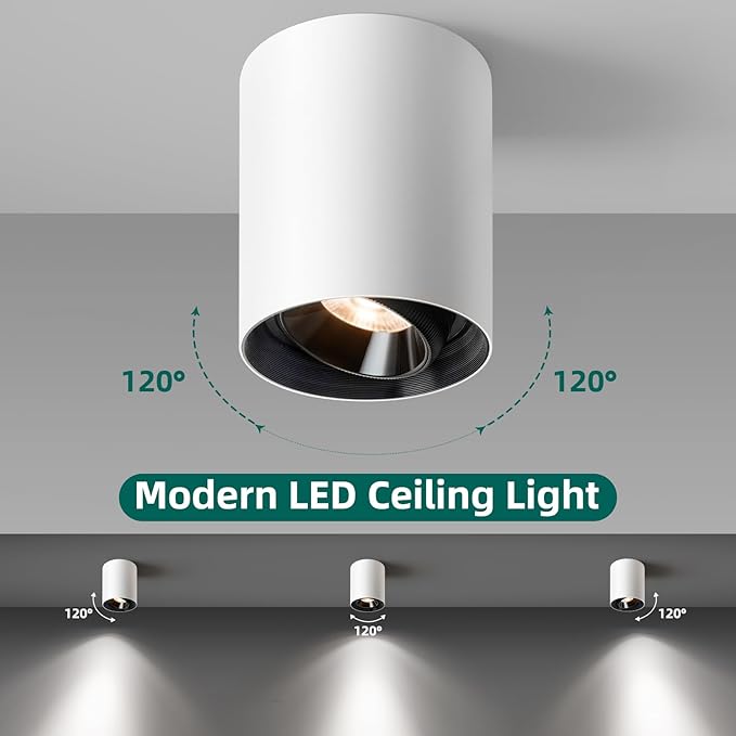 OKELI White Modern LED Dimmable Ceiling Light Fixtures - Image 4