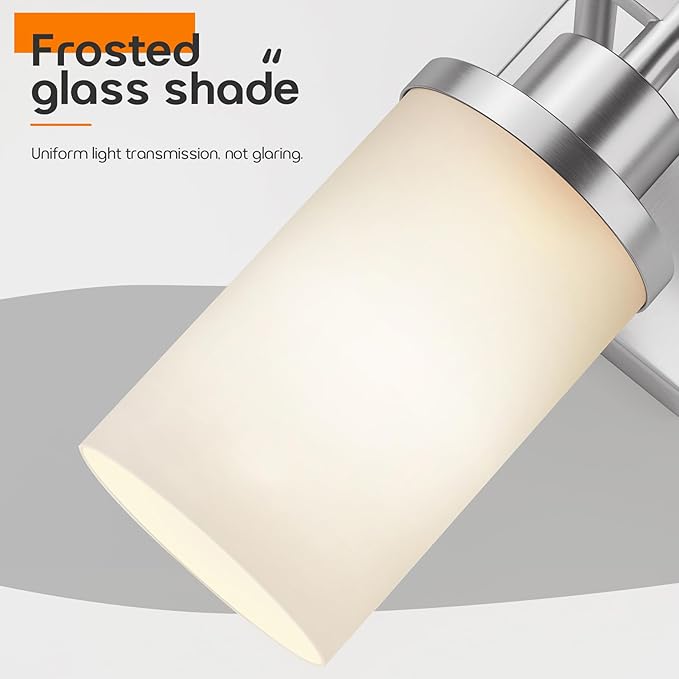 Bathrom Light Fixtures Brushed Nickel 3-Light - Image 5