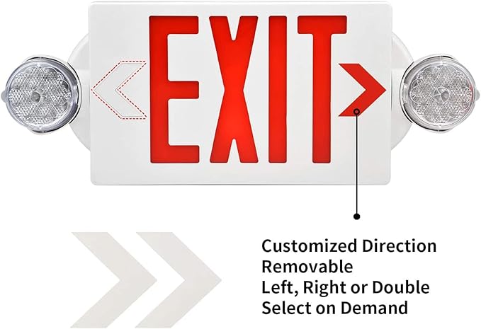 AKT LIGHTING Emergency Exit Light, Adjustable Two LED Head Exit Sign Light - Image 4