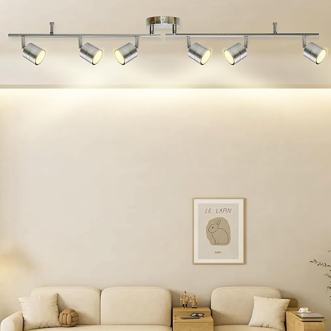 6-Light Brushed Nickel Track Lighting Kit - Image 8