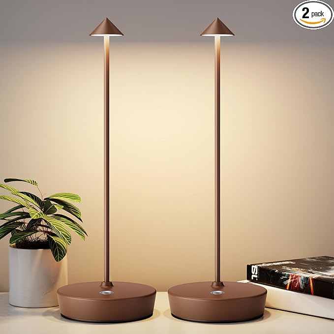 2Pack Rechargeable Cordless Table Lamp, Portable Powered LED Battery 6000mAh by YIBEN