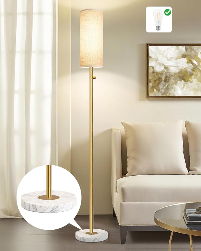 Gold Floor Lamp, Floor Lamps for Bedroom, Modern Standing Lamp by Aulaiyi