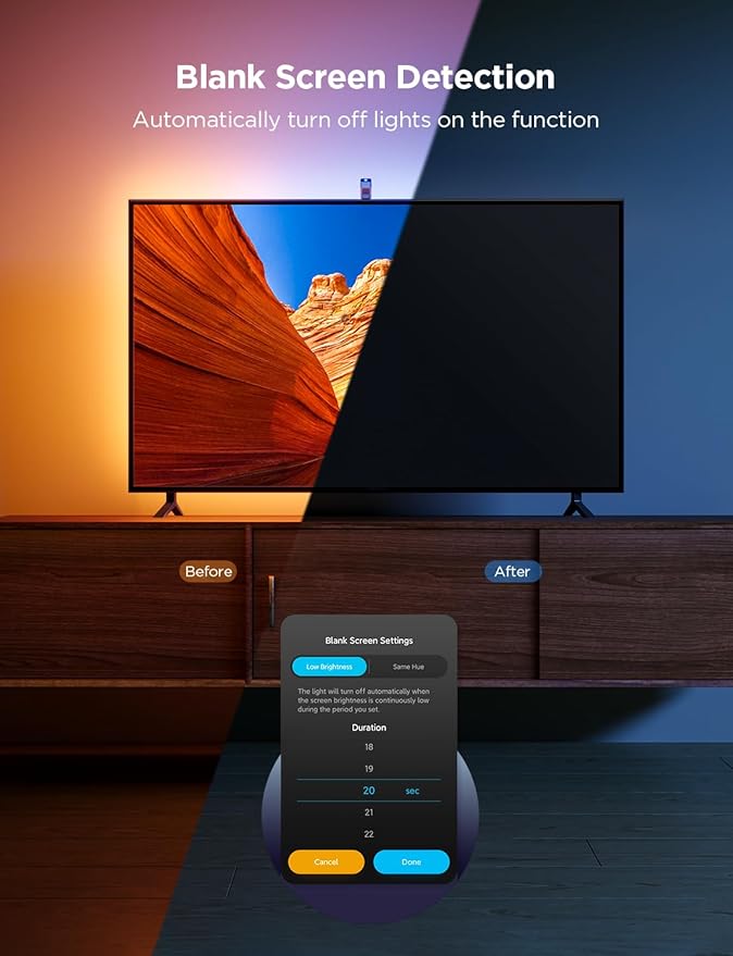 Govee TV Backlight 3 Lite with Fish-Eye Correction Function Sync to 40-50 Inch - Image 7
