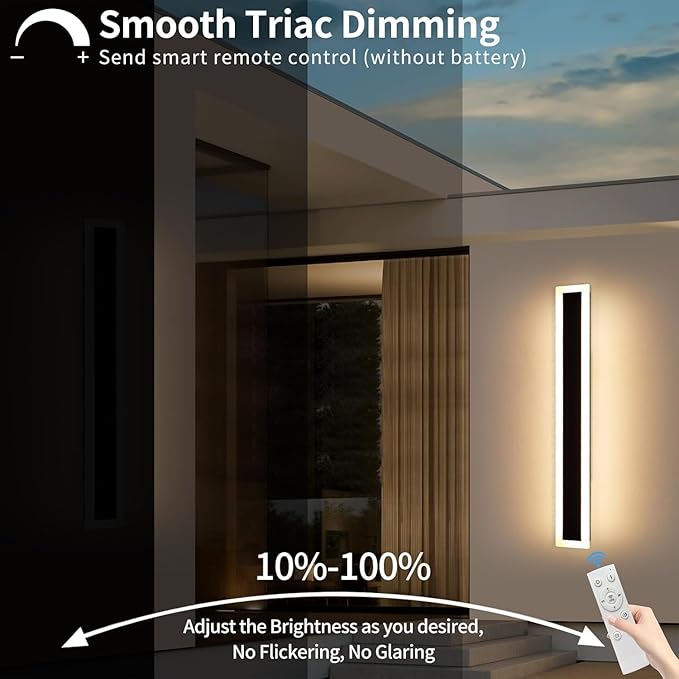 Upgrade Widened 2 Pack Modern Outdoor Wall Light Fixtures, 39.3inch Dimmable - Image 4