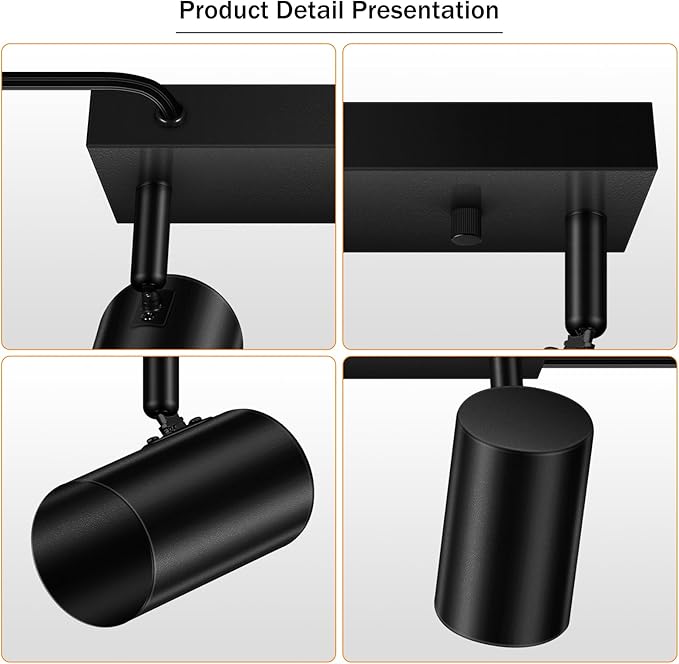 5 Light Track Lighting Kit, Industrial LED Wall Light - Image 5