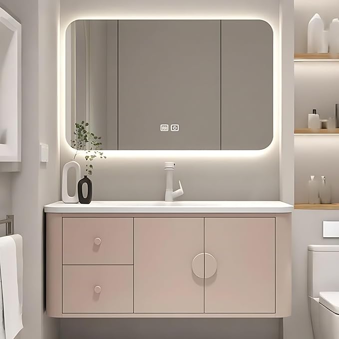 48IN Pink Modern Bathroom Vanity by NAIROLET
