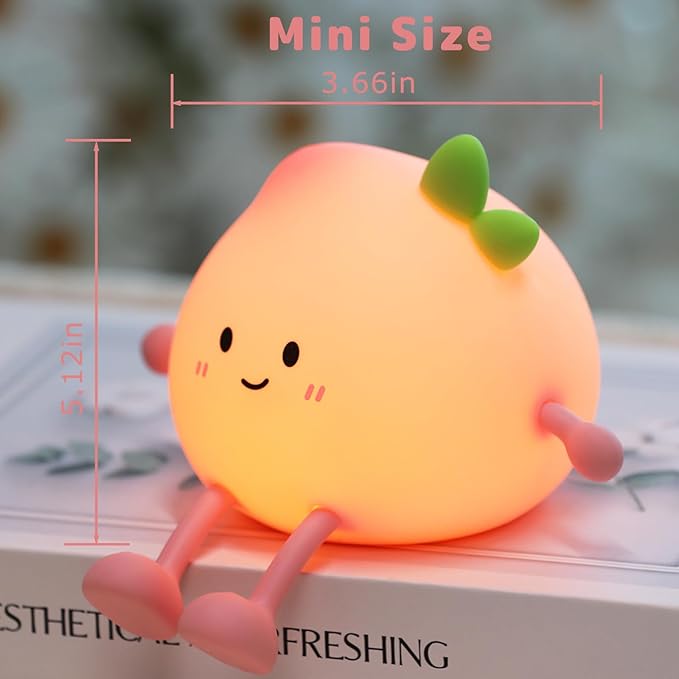 AVEKI Cute Peach Soft Silicone Kids Night Light - Image 6