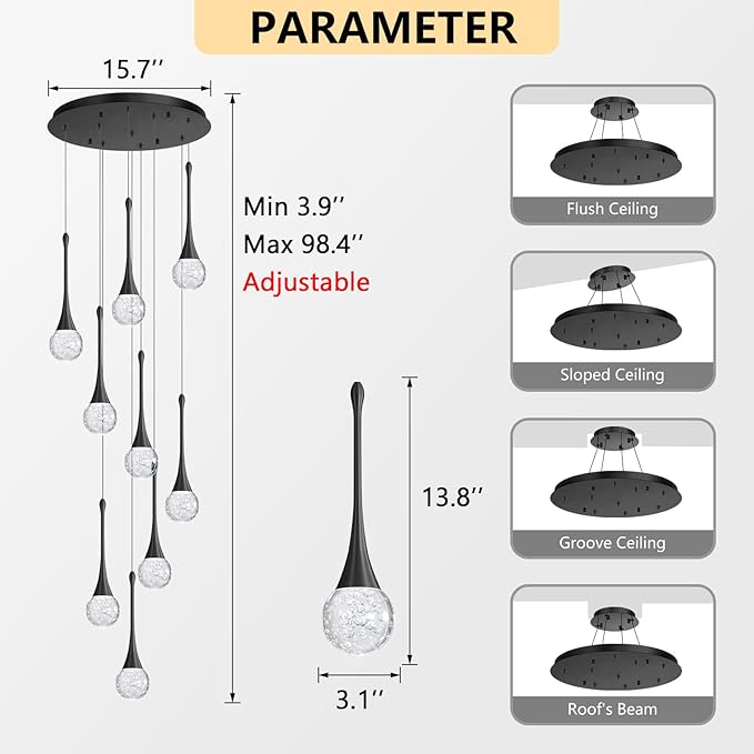 9 Light Modern Glam Crystal Chandelier - Image 2