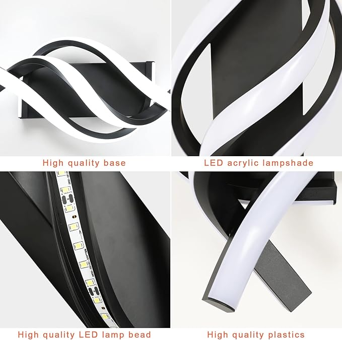 DELIPOP Wall Sconces, Spiral Modern LED Wall Sconce Lighting, 21W 6500K Cool - Image 3