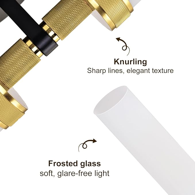 LaLuLa Black and Gold Vanity Light Fixtures – Modern Hardwired Wall Sconces - Image 9