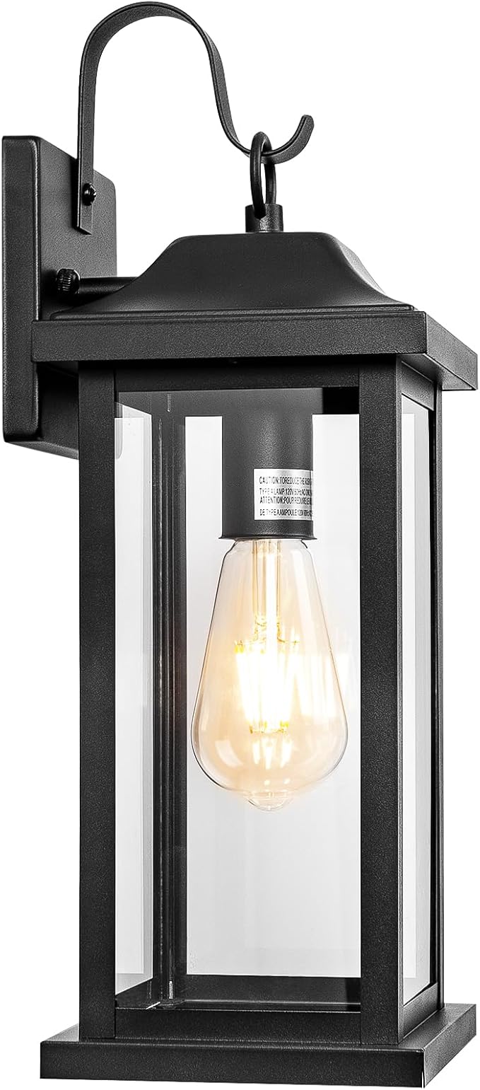 Large Black Outdoor Wall Light 17 Inch, Exterior Light Fixture - Image 8