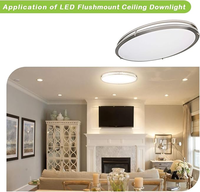 hykolity 32 Inch Oval LED Ceiling Light, 2700K/3000K/3500K/4000K/5000K - Image 5