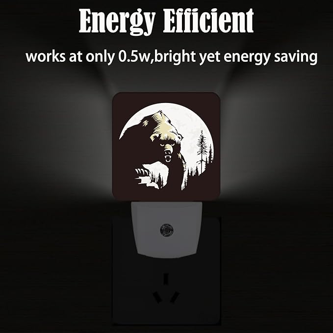 Brown Bear Night Light, Plug-in Nightlights Auto Sensor Night Lamp Dusk-to-Dawn - Image 4
