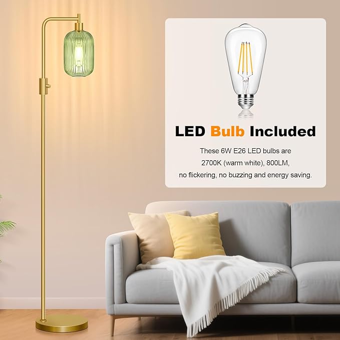 【Upgraded】 Dimmable Glass Floor Lamp - Image 8