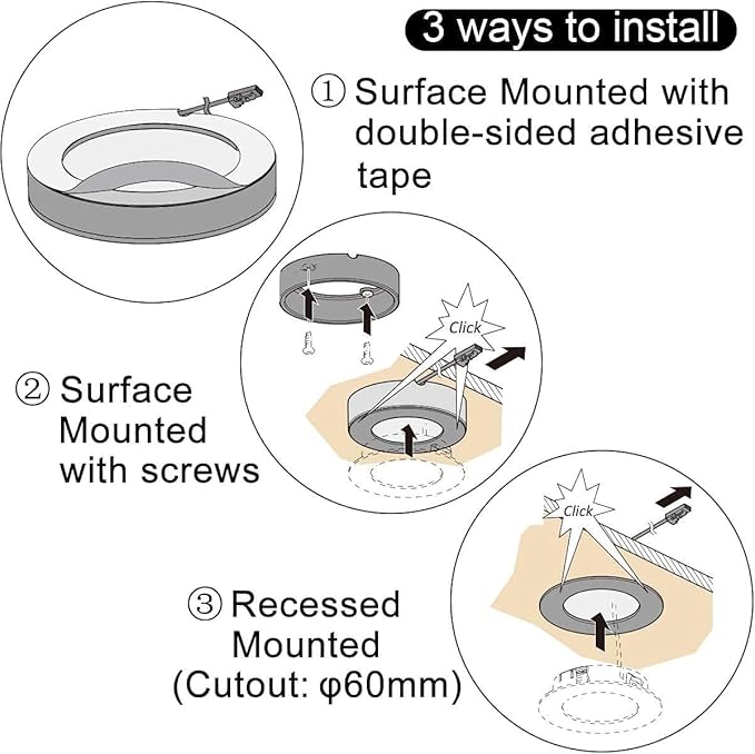 VST Under Cabinet Lights CCT 3000K-6000K, Puck Lights Color Temperature and - Image 6