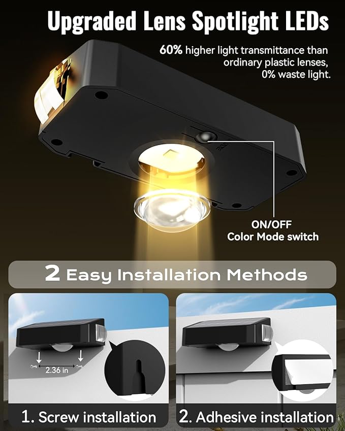 Solar Fence Lights Outdoor, 8 Pack 12 Mode RGB Color Changing & Warm/Cool White - Image 3