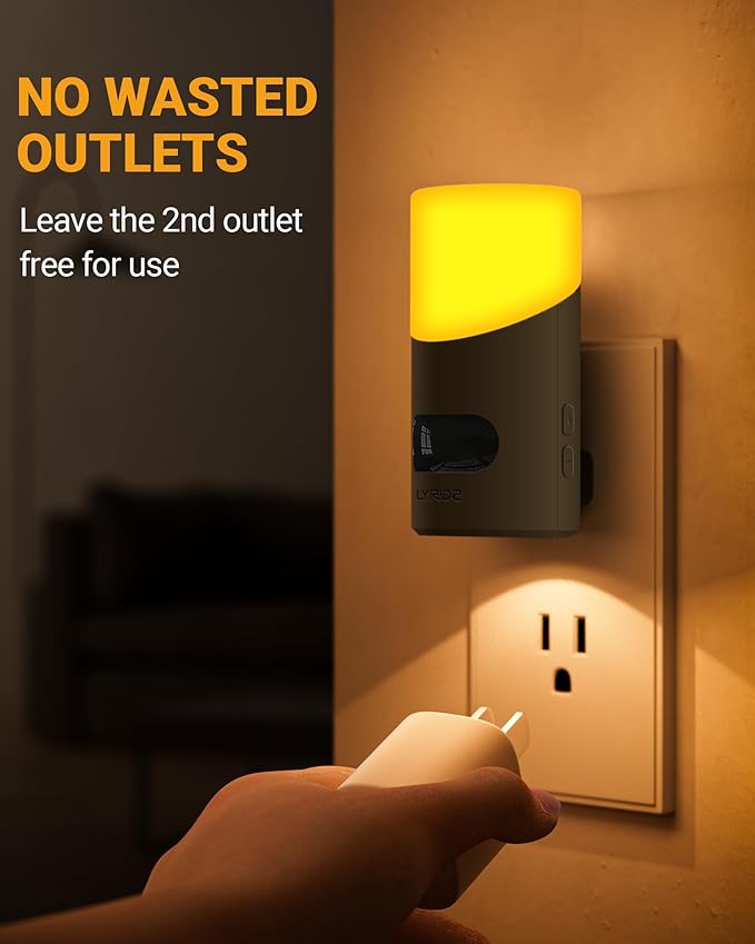 Lyridz Amber Night Light with Motion Sensor, 1-150LM Dimmable Plug-in - Image 7