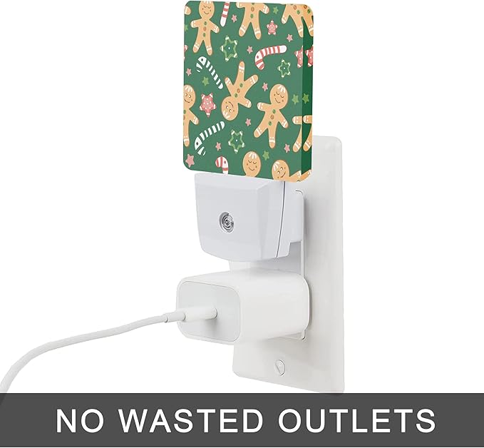 Christmas Night Light, Cookies and Candy Canes Plug in Night Lights 0.5W Sleep - Image 4
