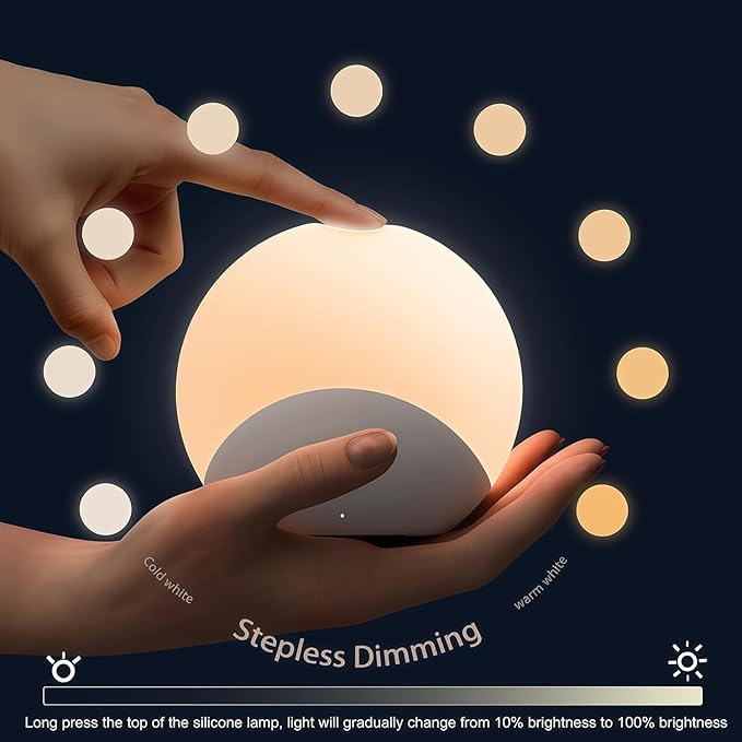 IYT Night Light for Baby, Kids Egg Light Stepless Dimming Touch Night Lamp - Image 2