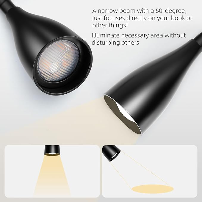Wall-Mounted LED Bedside Reading Light - Image 8