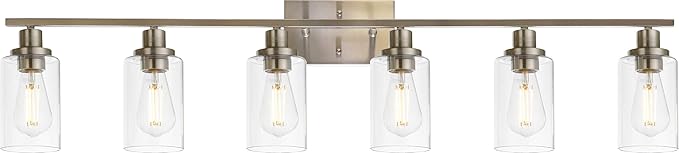 MELUCEE Modern Bathroom Vanity Light Fixtures 6-Light Brushed Nickel by MELUCEE