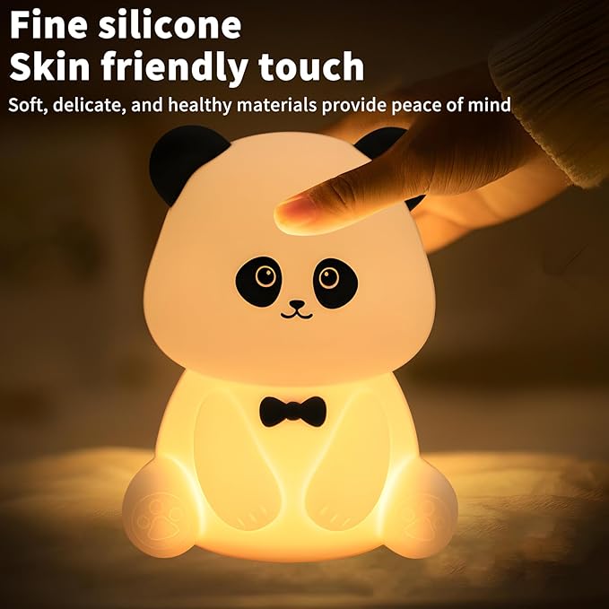 Cute Panda Night Light, Squishy Animal Nightlamp, Rechargerable Dimmable - Image 6