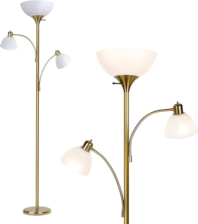 Brightech Sky Dome Double LED Floor lamp, Torchiere Super Bright Floor Lamp by Brightech