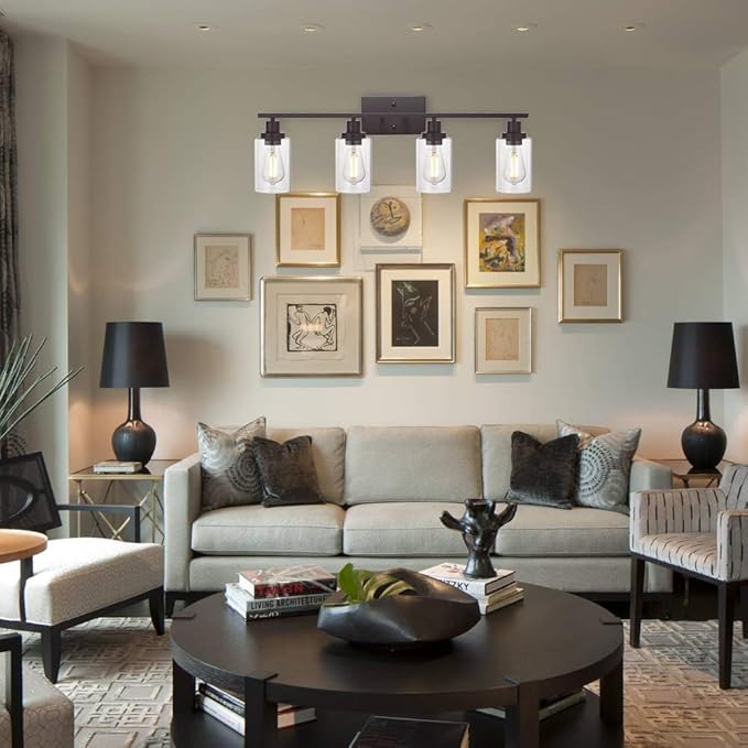 MELUCEE 4 Lights Wall Sconce Lighting Oil Rubbed Bronze Finished - Image 4
