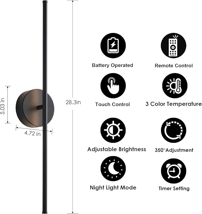 Removable Battery Operated Wall Sconces - Image 5