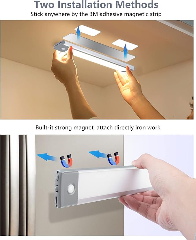 PRIORARE 35 LED Under Cabinet Lights, Wireless 3 Color Motion Sensor Light - Image 8